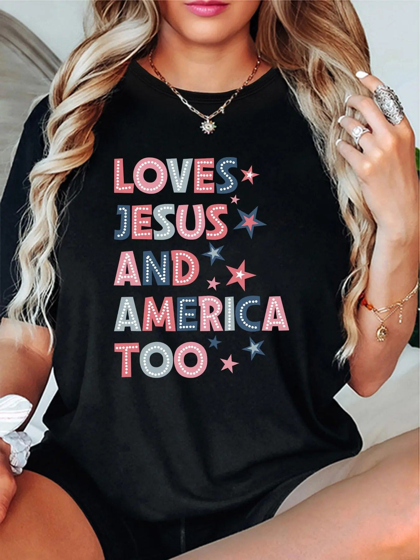 Women's Letter Print Round Neck Tee, Trendy Casual Short Sleeve T-Shirt for Daily Wear, Ladies Summer Outfit Hoodie,...