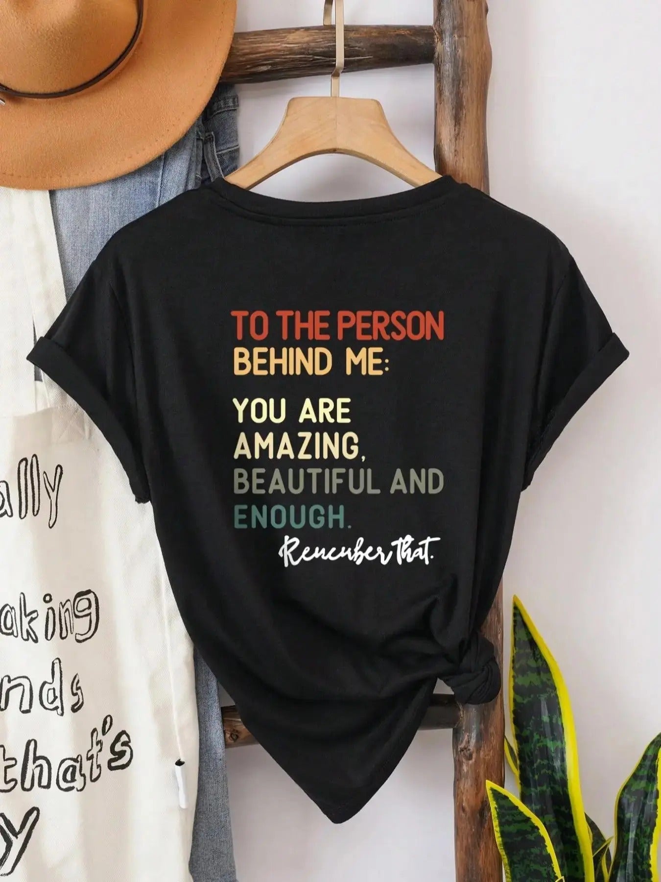 Women's Letter Print Round Neck Tee, Trendy Casual Short Sleeve T-shirt for Daily Wear, Ladies All Seasons Outfit Hoodie,...