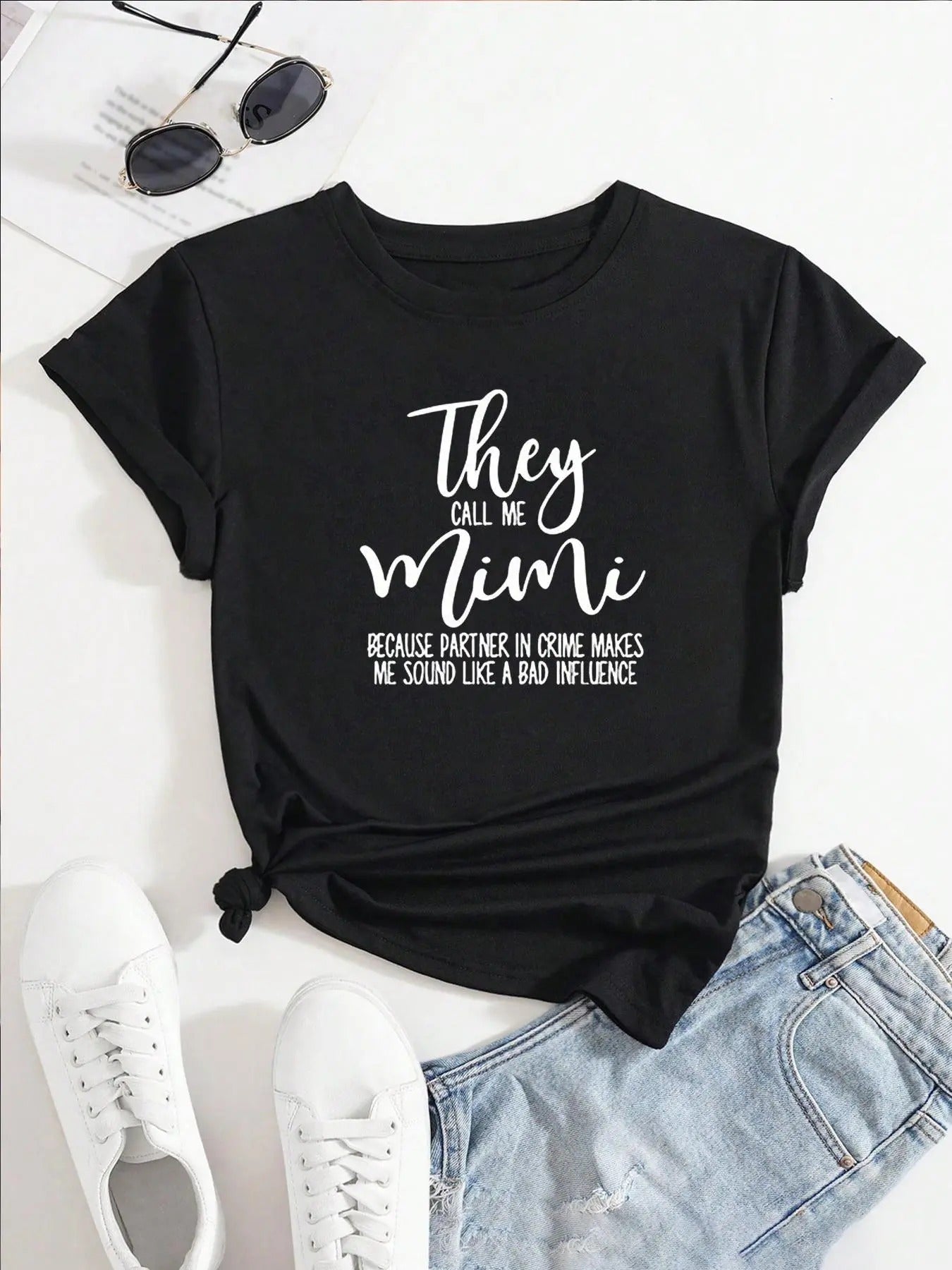 Women's Letter Print Round Neck Tee, Trendy Casual Short Sleeve T-shirt for Daily Wear, Ladies Outfitstyle{n002}2 Hoodie,...