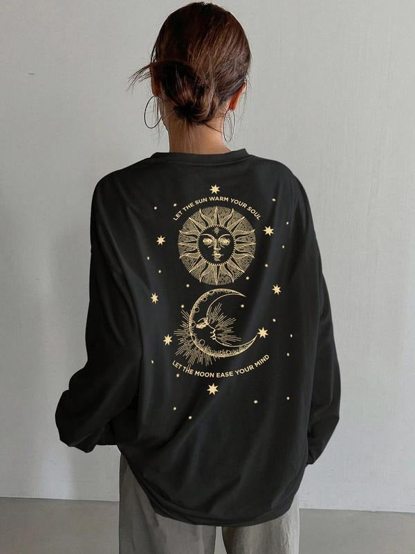 Women's Loose-Fit Casual Summer T-Shirt, Y2K Style Long Sleeve Tee, Thin Kint Fabric, Unique Streetwear Design Hoodie,...