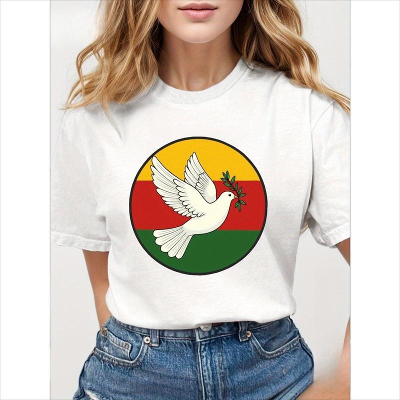 Women's Pure Cotton Dove Graphic T-Shirt