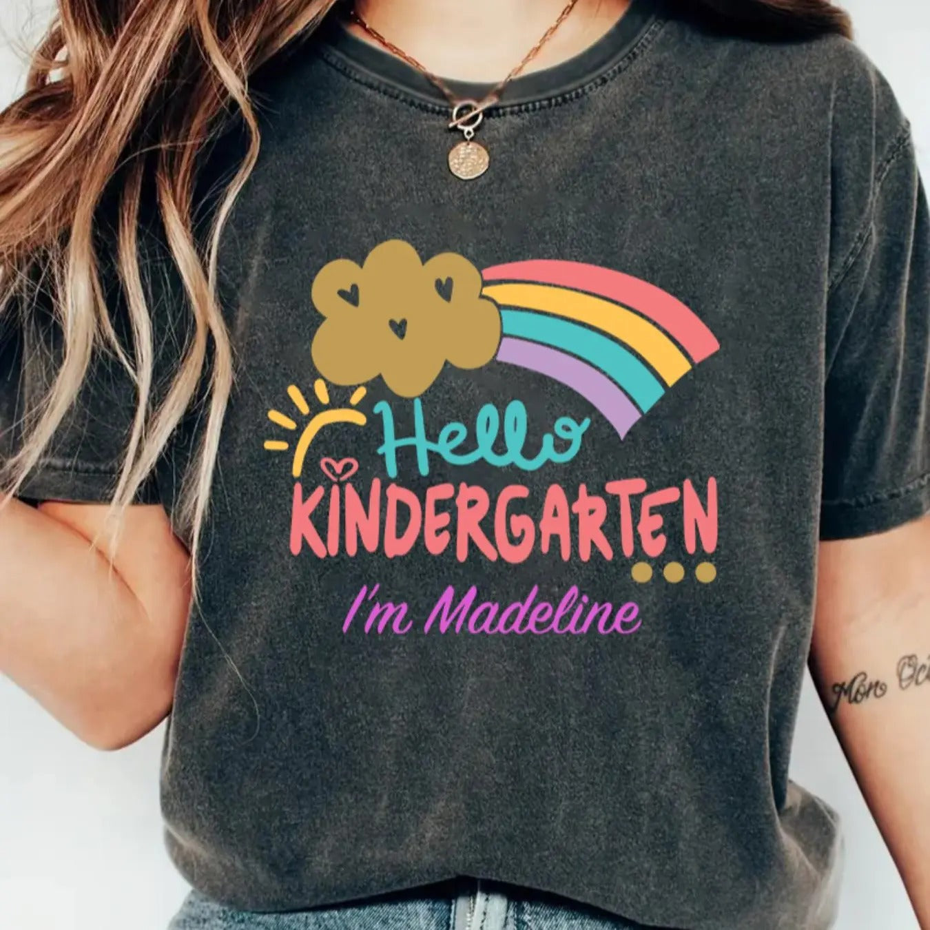 Women's Rainbow & Letter Print Round Neck Tee, 1 Count Fashion Casual Crew Neck T-Shirt for Daily Holiday Vacation...