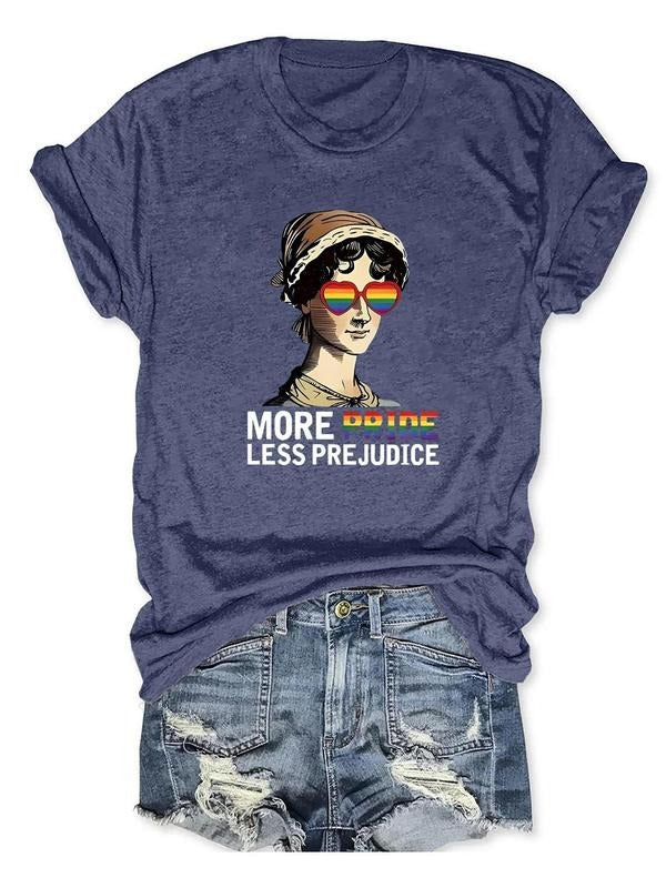 Women's Rainbow Stripe & Figure Print Round Neck Tee, Trendy Casual Letter Print Crew Neck Short Sleeve T-shirt for Daily...