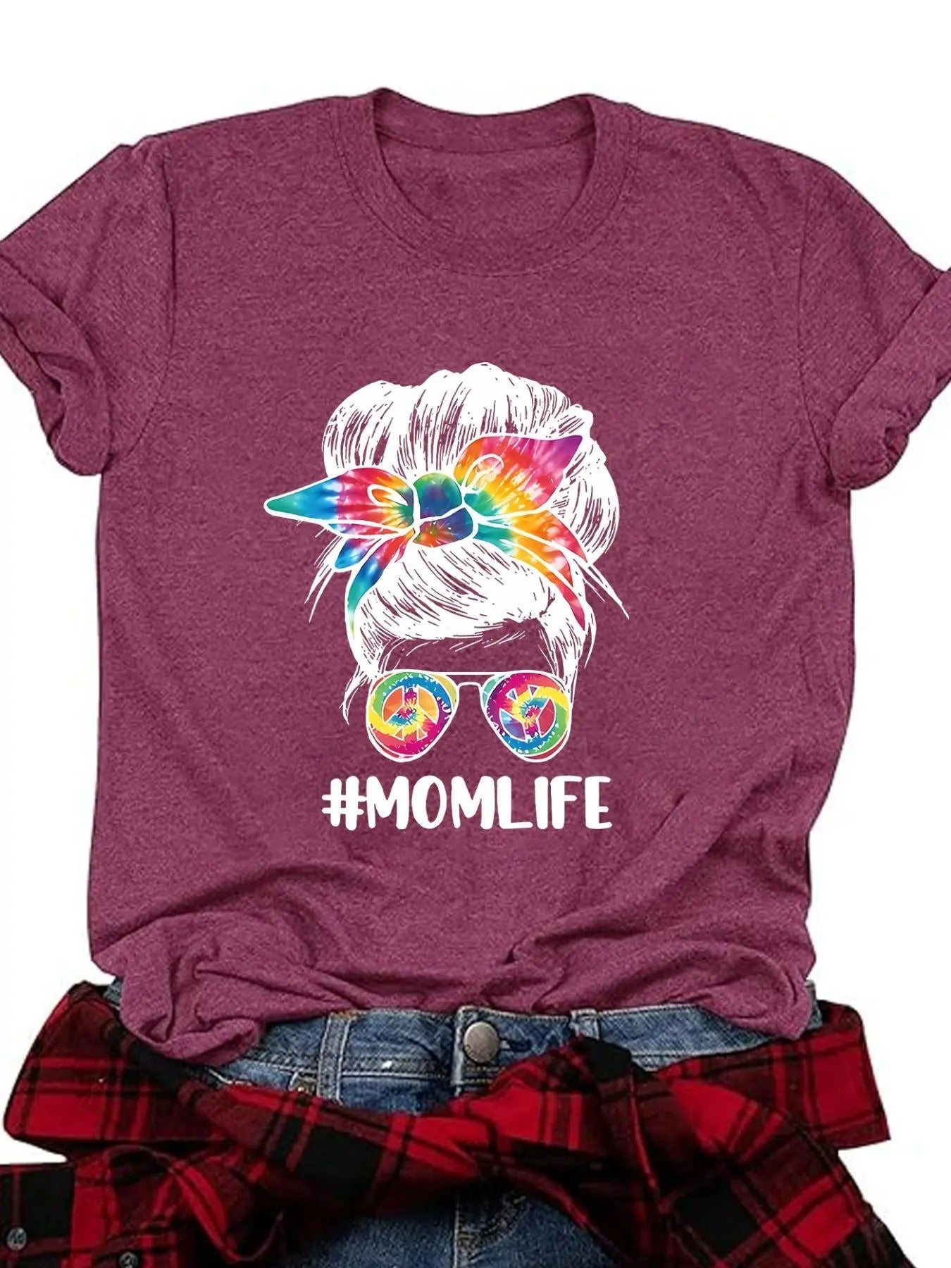 Women's Rainbow Stripe & Letter Print Round Neck Tee, Trendy Casual Short Sleeve T-shirt for Daily Wear, Ladies All...