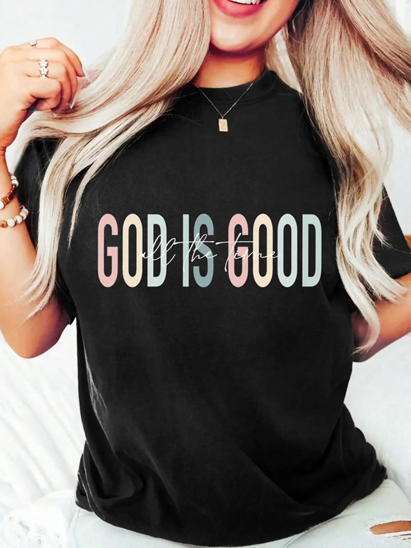 Women's Random Color Letter Print Round Neck Graphic Tee, Vintage Trendy Casual Short Sleeve T-shirt for Daily Wear,...