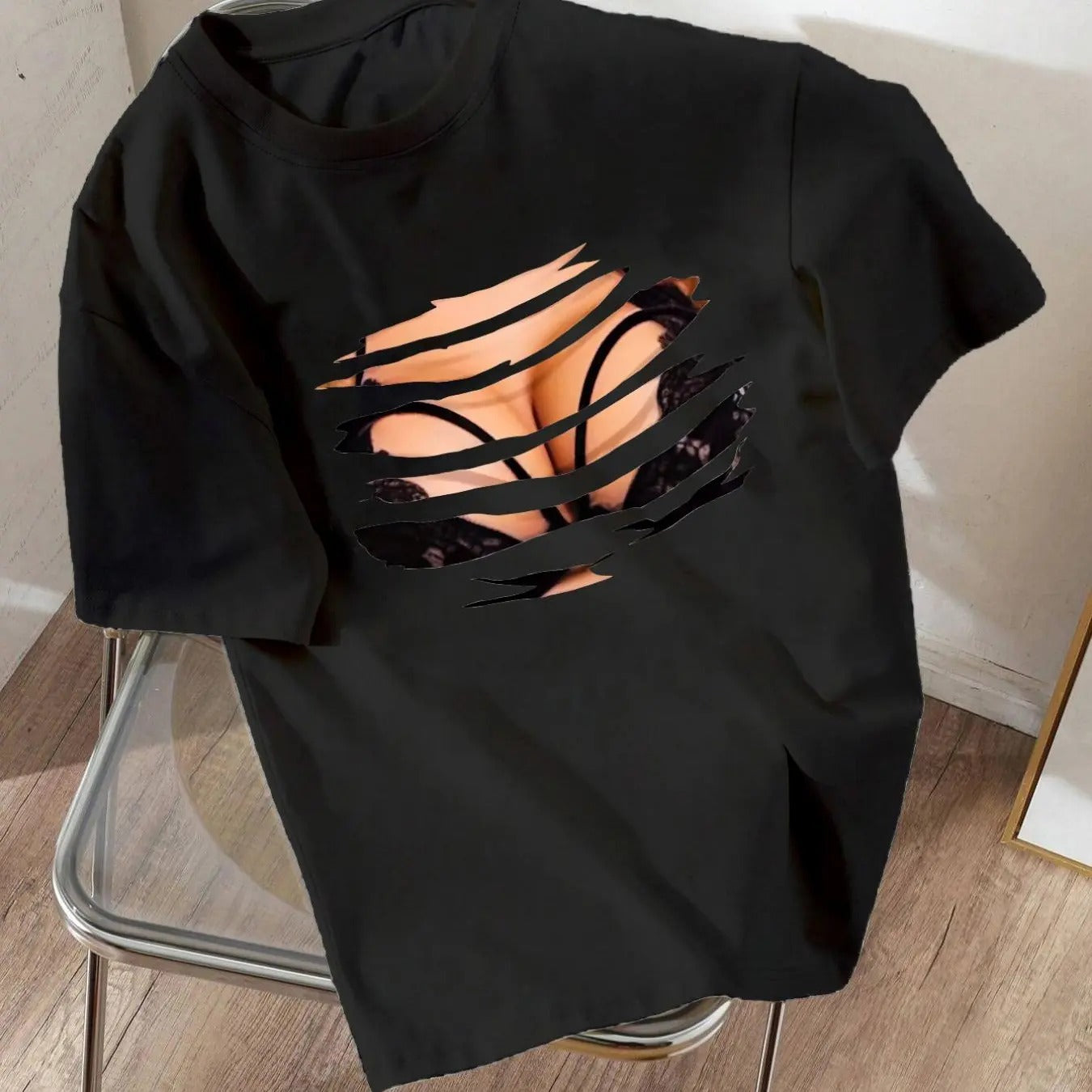 Women's Round Neck Graphic Tee, Fashion Casual Short Sleeve T-shirt for Daily Wear, Ladies Clothes for All Seasons...
