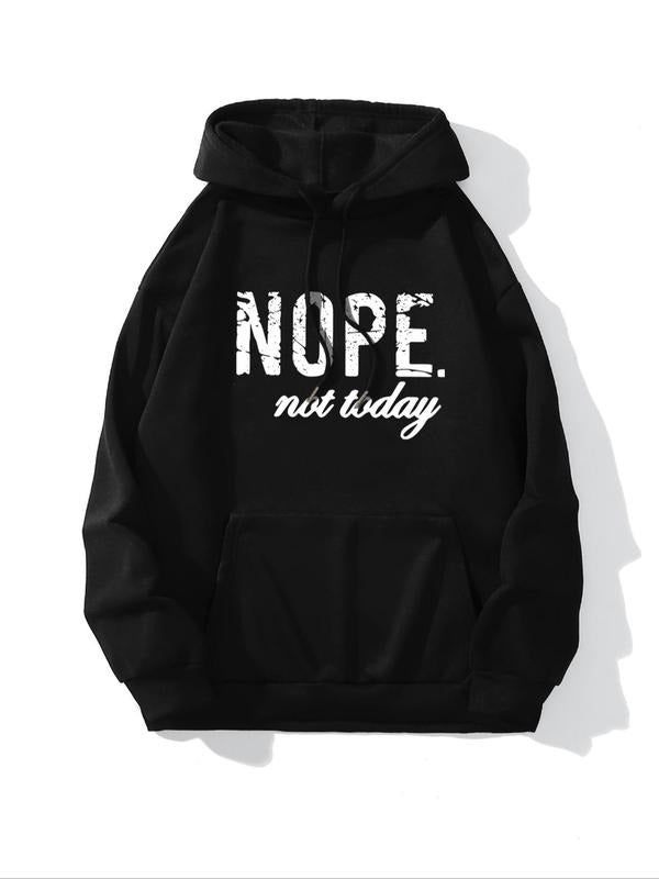 Women's Slogan Graphic Drawstring Drop Shoulder Hoodie, Fashion Casual Pocket Hooded Sweatshirt for Daily Holiday Outdoor...