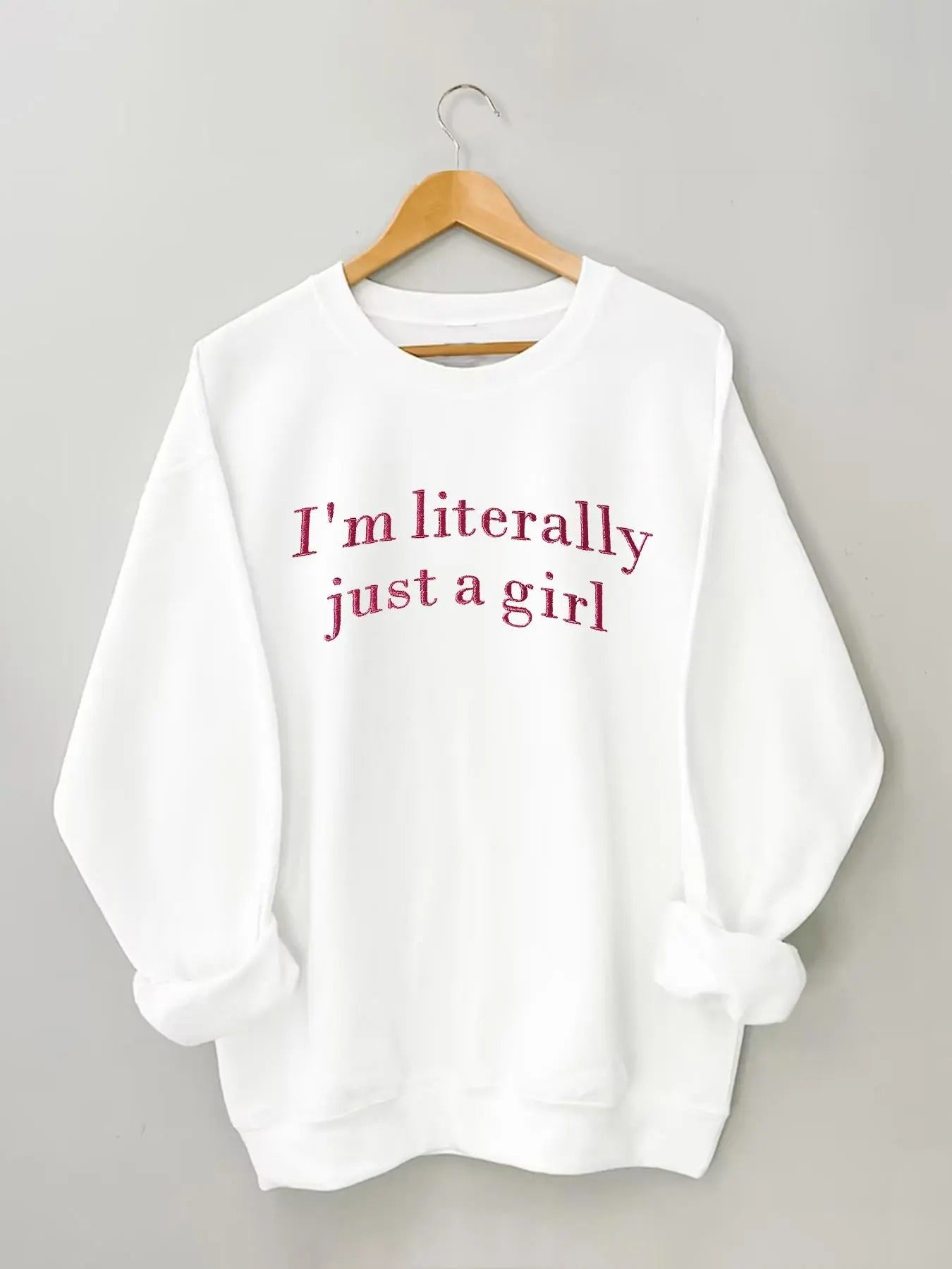 Women's Slogan Print Drop Shoulder Sweatshirt, Casual Long Sleeve Round Neck Pullover for Daily Wear, Ladies Clothes for...