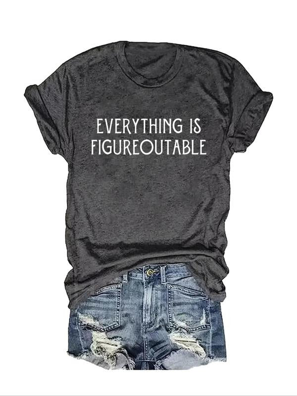 Women's Slogan Print Short Sleeve Tee, Casual Round Neck T-Shirt, Ladies Summer Outfit Hoodie, Sweatshirt | HypeCrazeTee.com