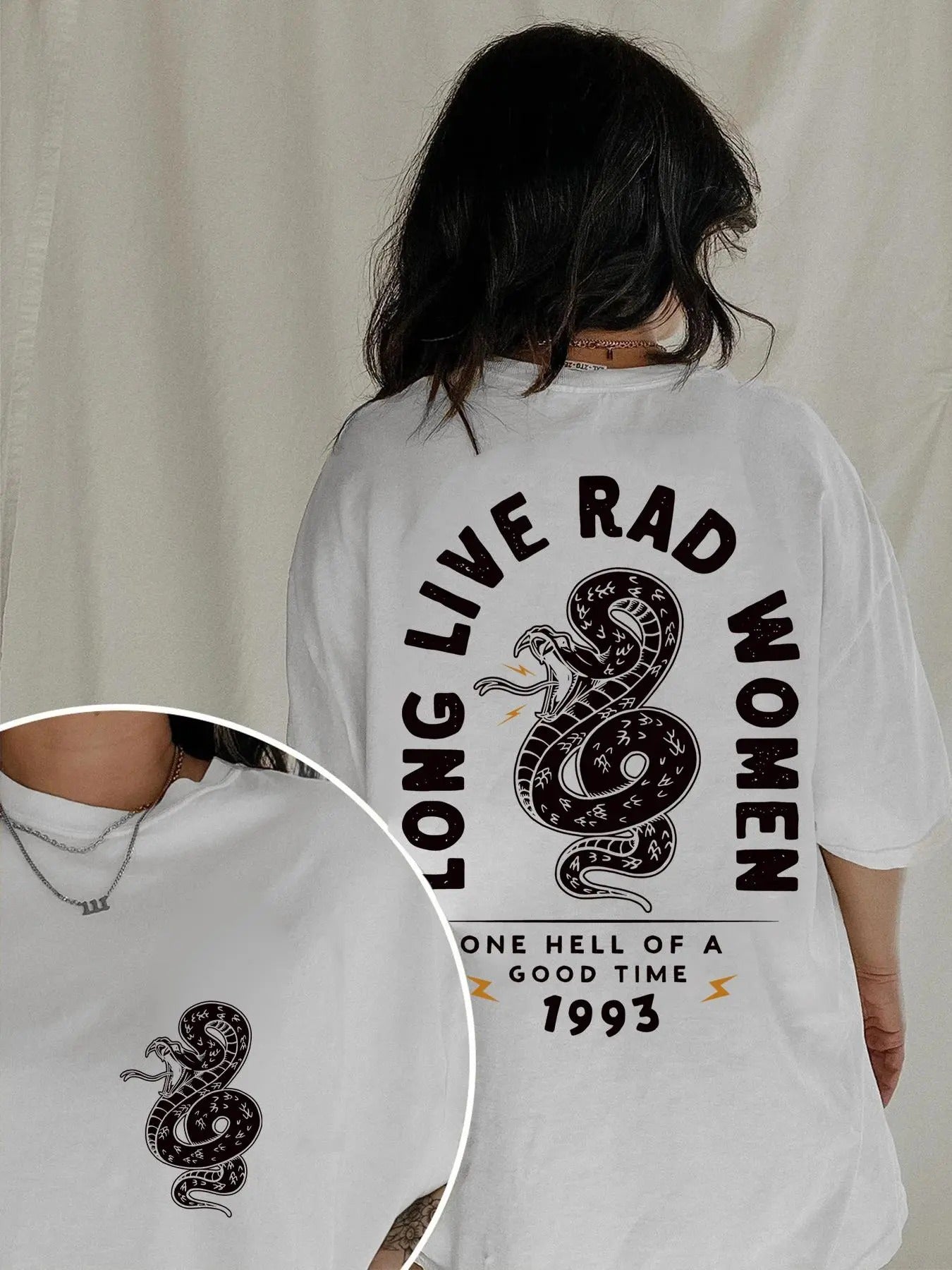 Women's Snakeskin & Letter Print Round Neck Tee, Fashion Casual Drop Shoulder Half Sleeve T-shirt for Daily Wear, Ladies...