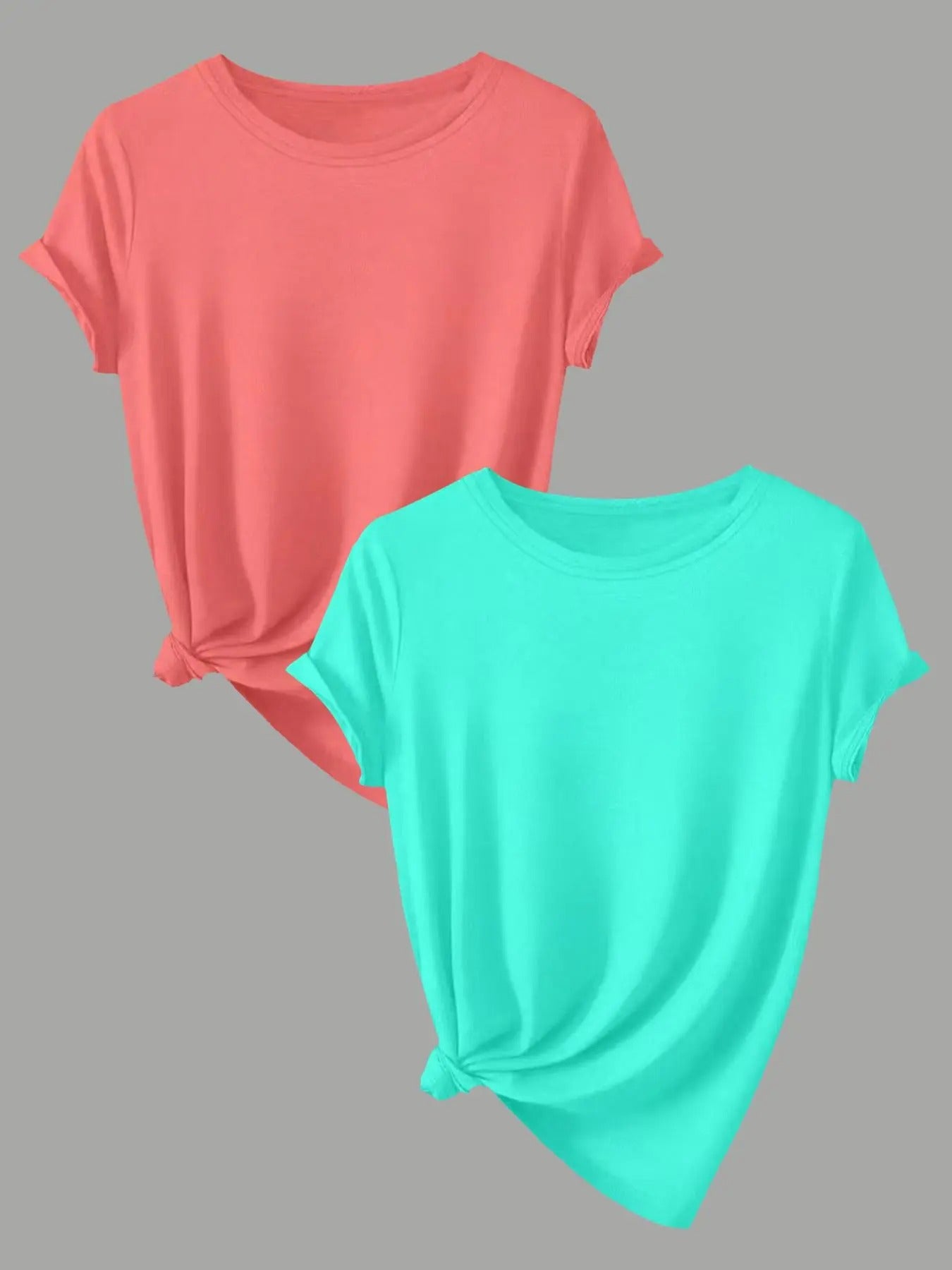 Solid Color Round Neck Casual Short Sleeve Crew Neck Summer Clothes Daily T-Shirts, Hoodie, Sweatshirt