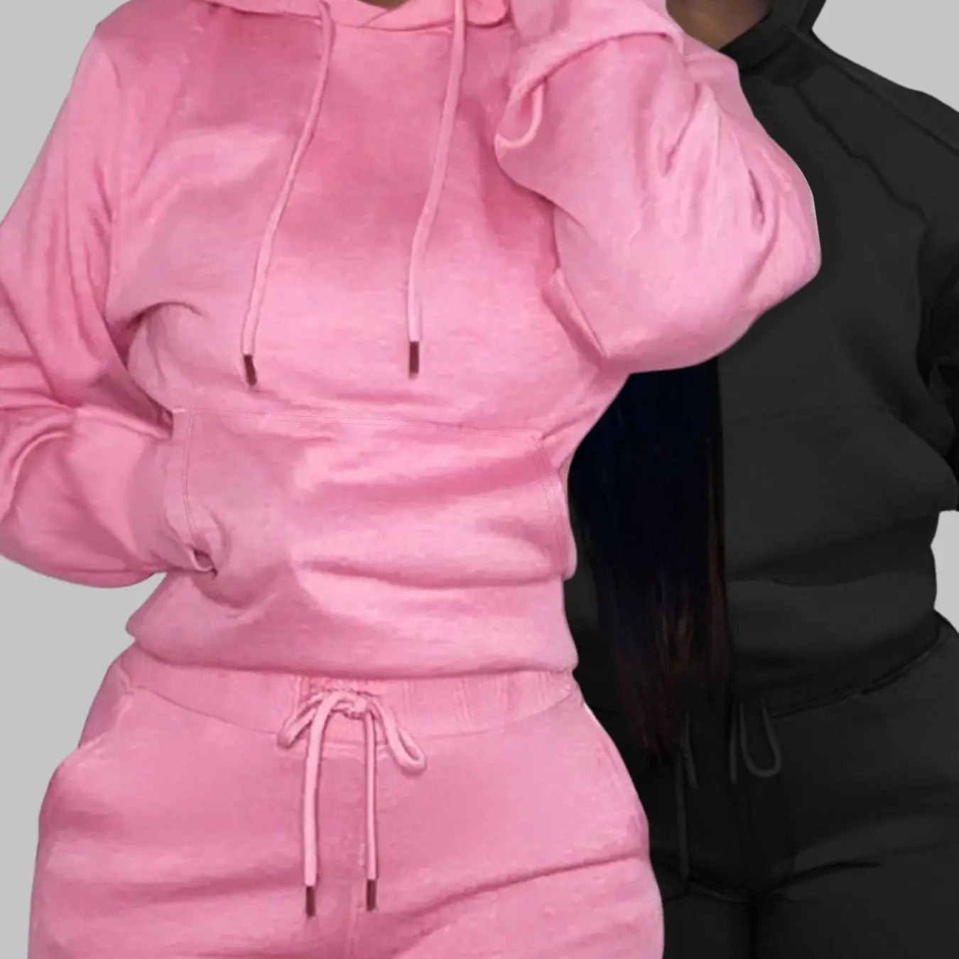 Women's Solid Drop Shoulder Drawstring Hoodie, Fashion Casual Kangaroo Pocket Hooded Sweatshirt for Daily Outdoor Wear,...