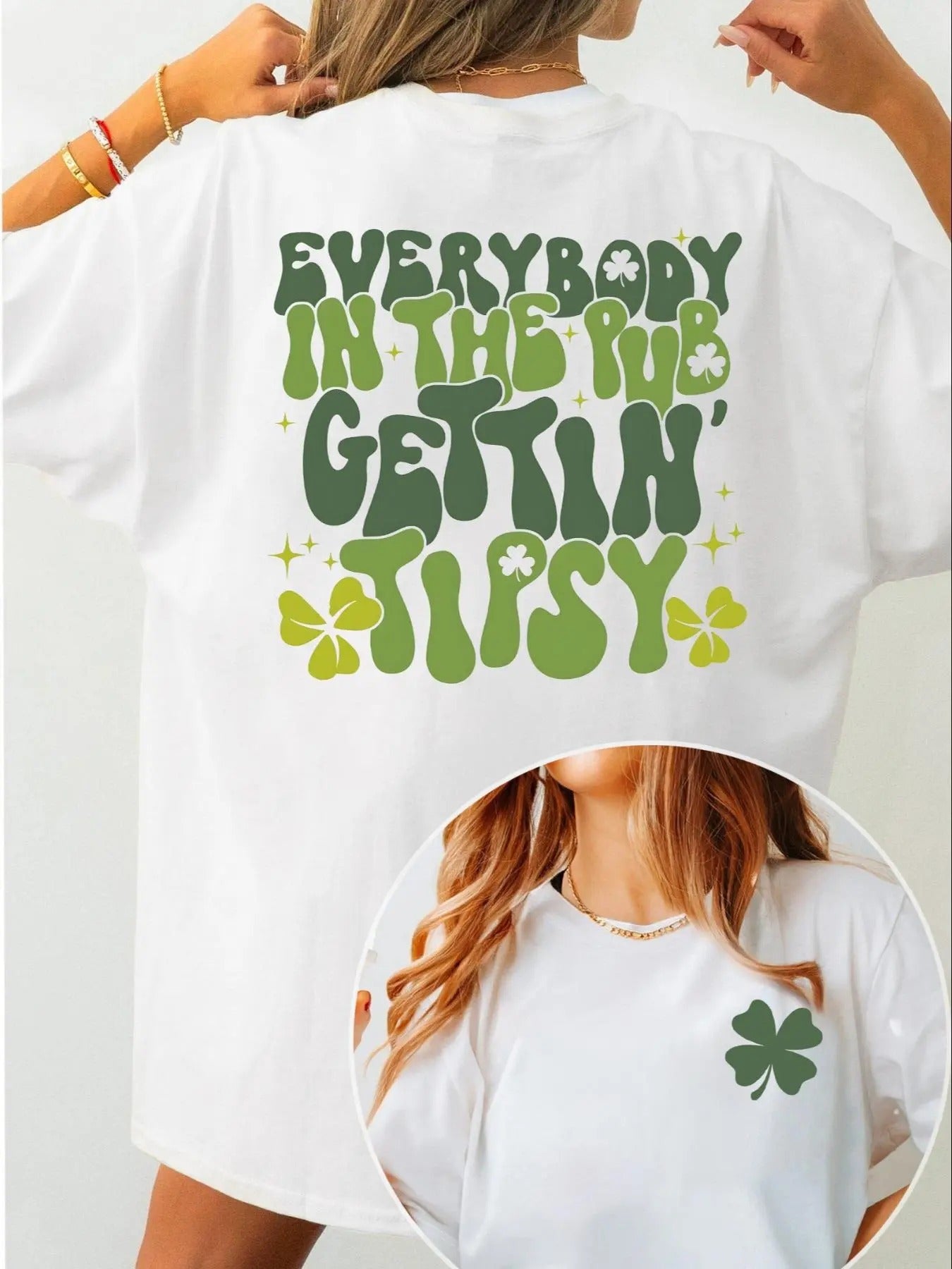 Women's St Patrick's Day Letter Print Round Neck Tee, Casual Short Sleeve Crew Neck T-shirt for Summer, Fashion Women's...