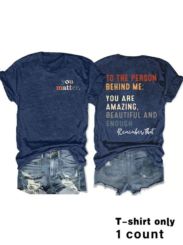 Women's Summer Casual Vintage Style Letter Print Round Neck Short Sleeve T-Shirt, Comfortable Breathable Fit S-Xxl...