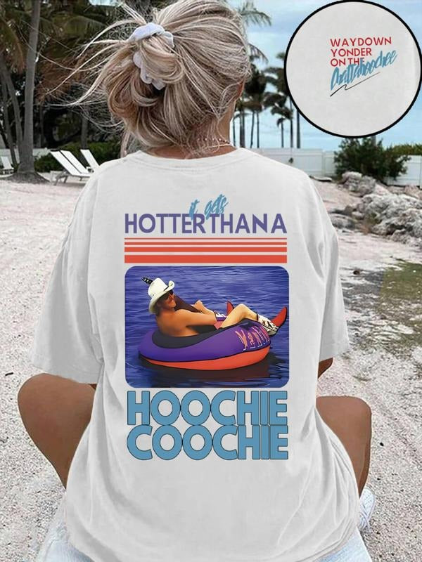 Women's Summer Comfortable Casual T-Shirt Top, Lady Printed Tshirt with Character Portrait and Letter Design, Loose Fit,...
