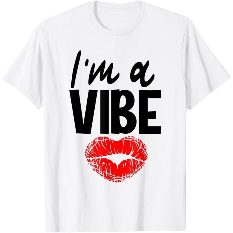 Women's T - Shirt: Express Your Unique Style with 'I'm a VIBE' on This Trendy Tee, Featuring a Bold Lip Print Hoodie,...