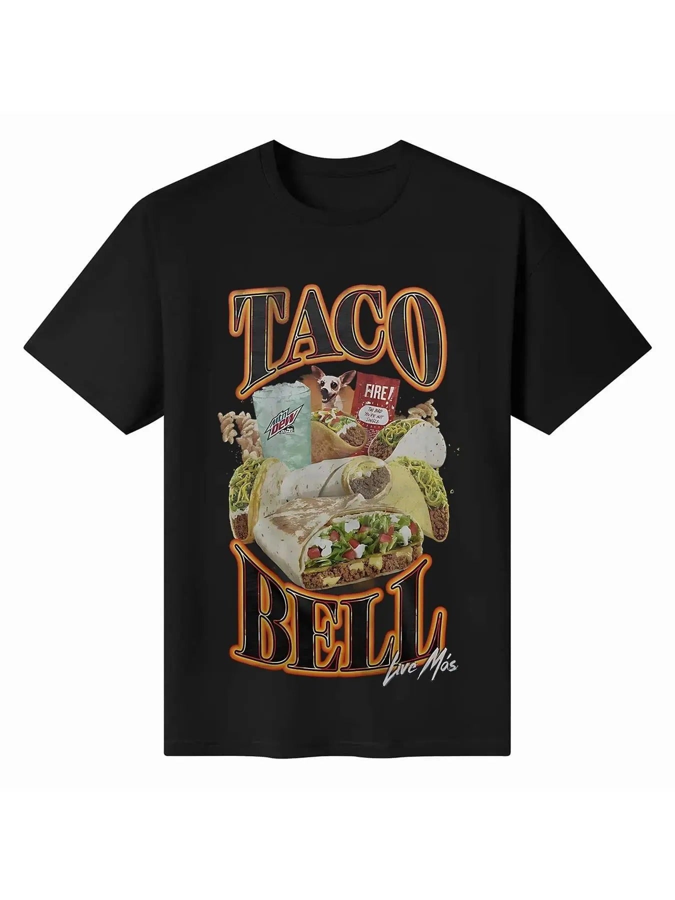 Taco & Letter Print Round Neck Casual Short Sleeve Summer Clothes Daily T-Shirts, Hoodie, Sweatshirt