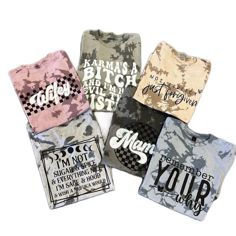 Women's Tiedye T-Shirt with Trendy Graphic Print - Comfy tees cute shirts Hoodie, Sweatshirt | HypeCrazeTee.com
