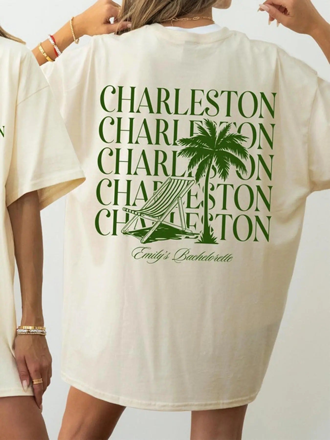 Women's Tree & Letter Print Round Neck Tee, Fashion Casual Crew Neck T-shirt for Daily Holiday Vacation Outdoor Wear,...