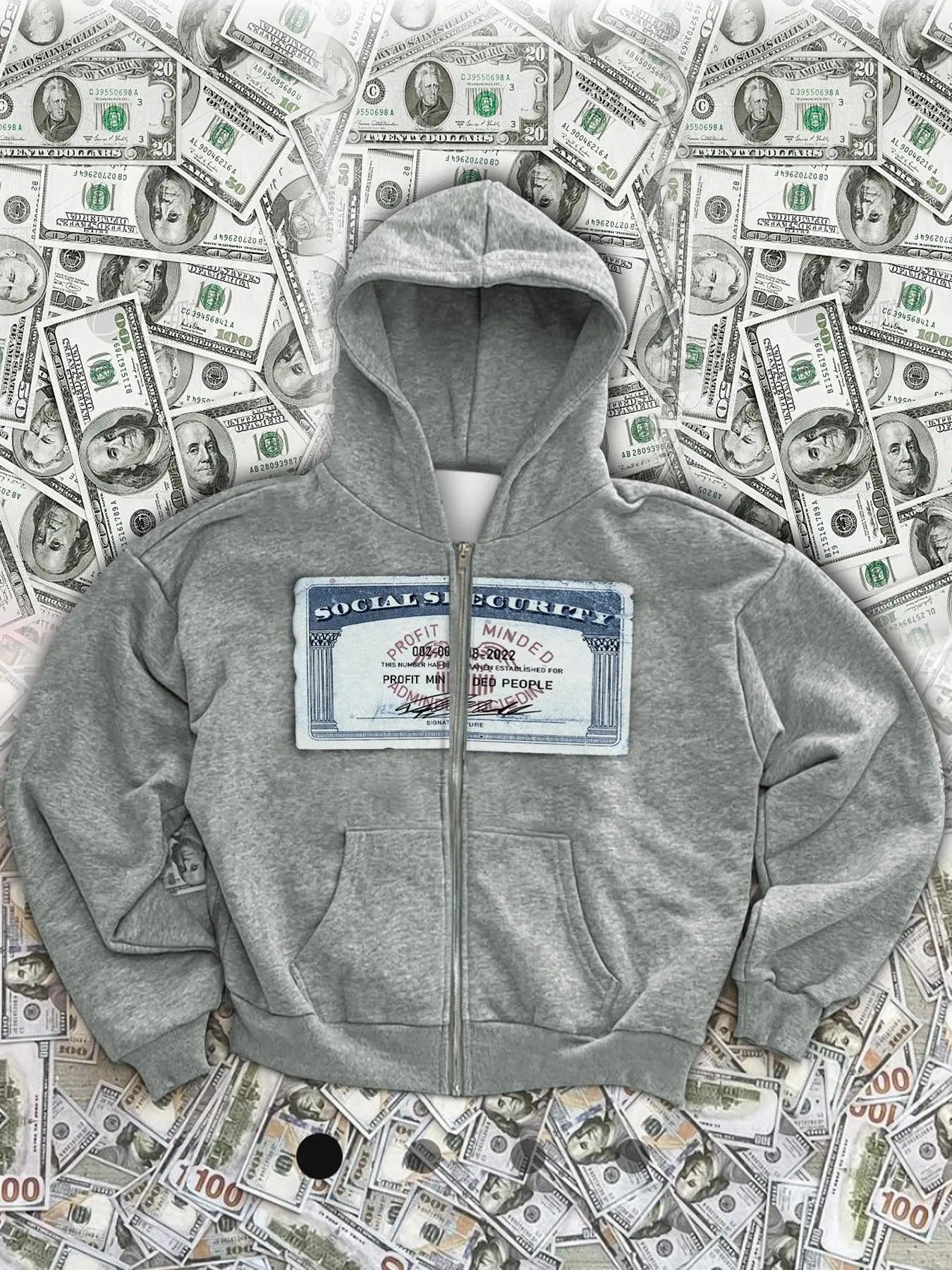 Women's Usd Banknote Print Zip Up Hoodie, Casual Long Sleeve Hooded Sweatshirt for Daily Wear,  Hoodies for Women, Ladies...
