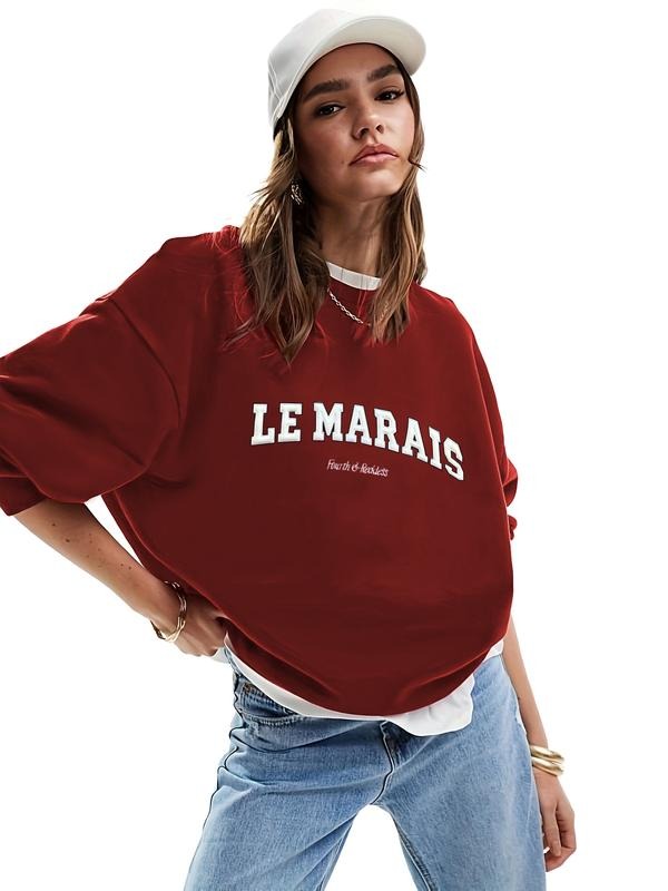 Women's Y2K Casual Loose-Fit Sweatshirt, Thick Fabric, Spring & Fall Fashion, Comfortable Daily Wear, Stylish Women's...