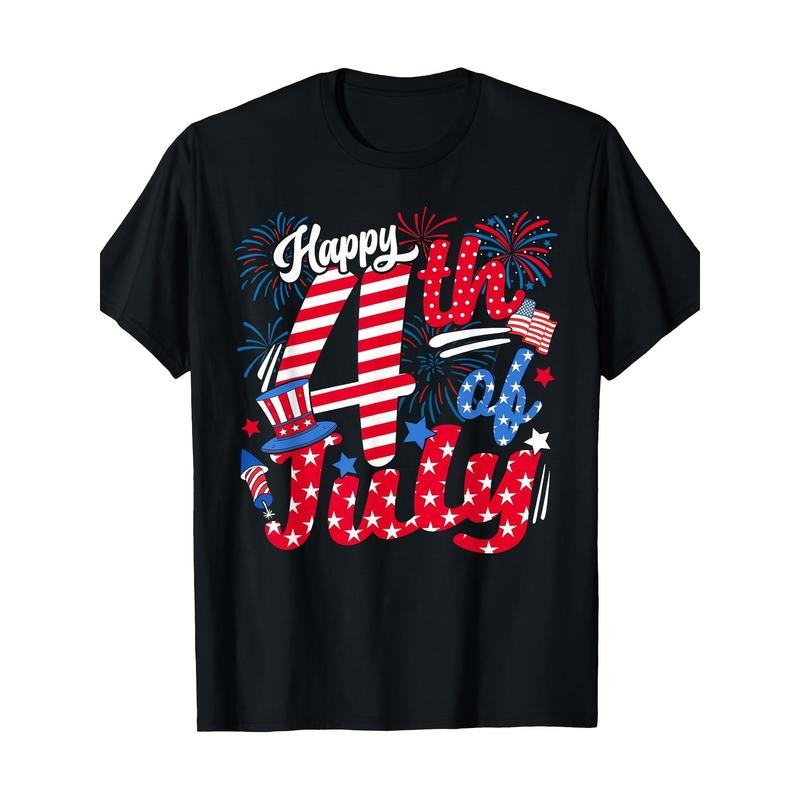 Women's and Men's Happy 4th of July Patriotic T-Shirt
