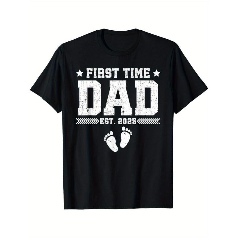Women's standard size First Father's Day FIRST TIME DAD EST 2025 Dad-to-be T-Shirt Hoodie, Sweatshirt | HypeCrazeTee.com