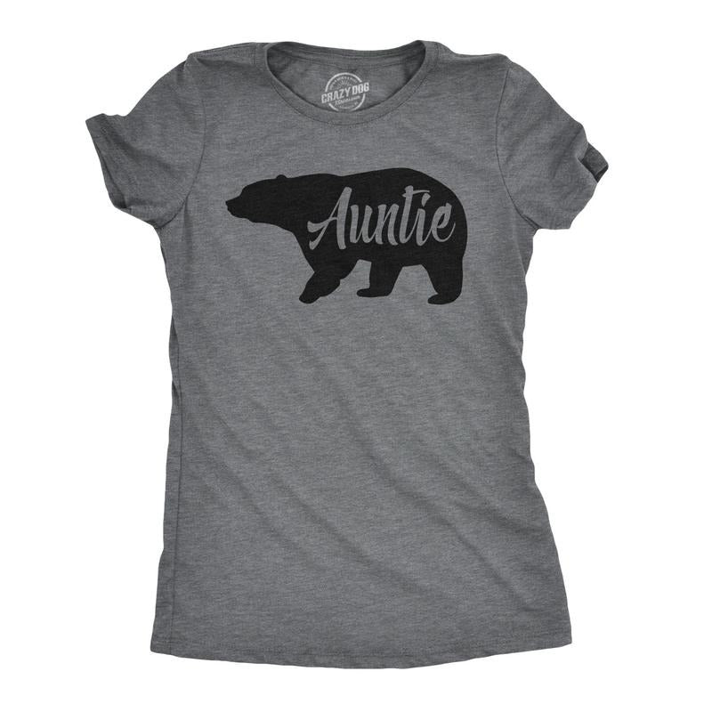 Womens Auntie Bear T Shirt Cute Adorable Family Tee for Ladies Funny Womens T Shirts Cute Vintage Fashion T-Shirt Gift...