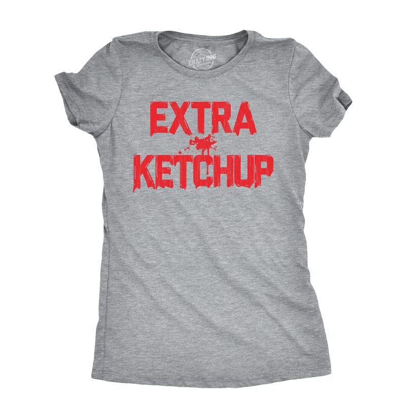 Womens Extra Ketchup T Shirt Funny Tomato Condiment Lovers Tee for Ladies Funny Womens T Shirts Cute Vintage Fashion...