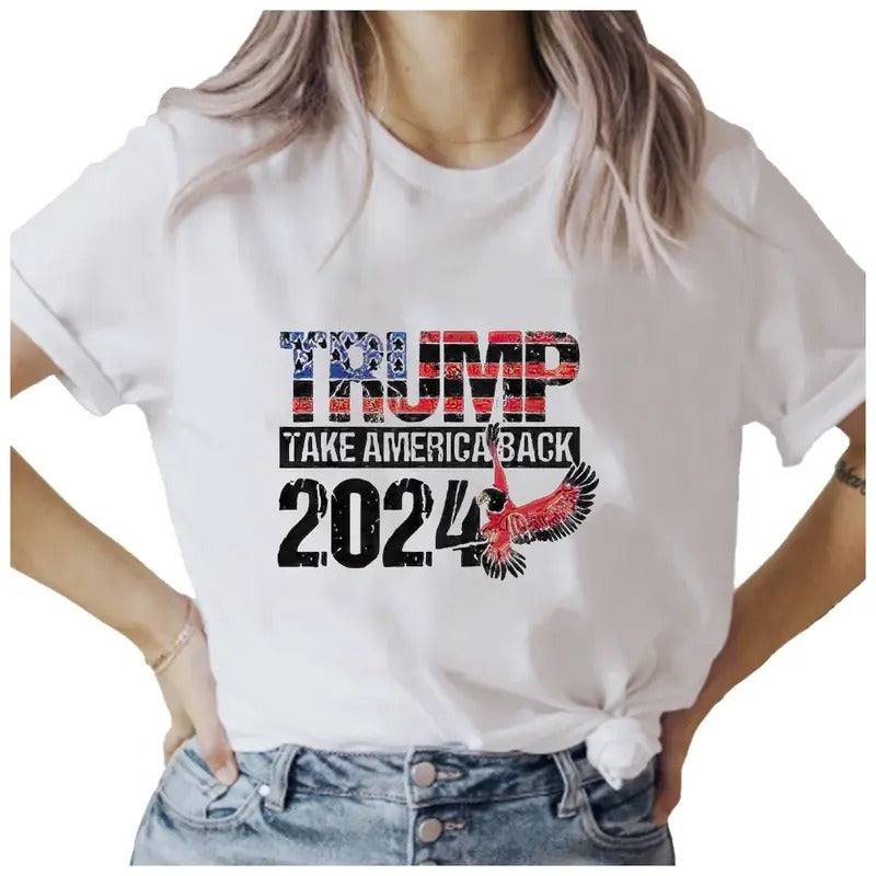 Womens Trump 2024 T Shirt White Tee Graphic Tee Tops Underwear Crewneck Menswear T Shirt Hoodie, Sweatshirt