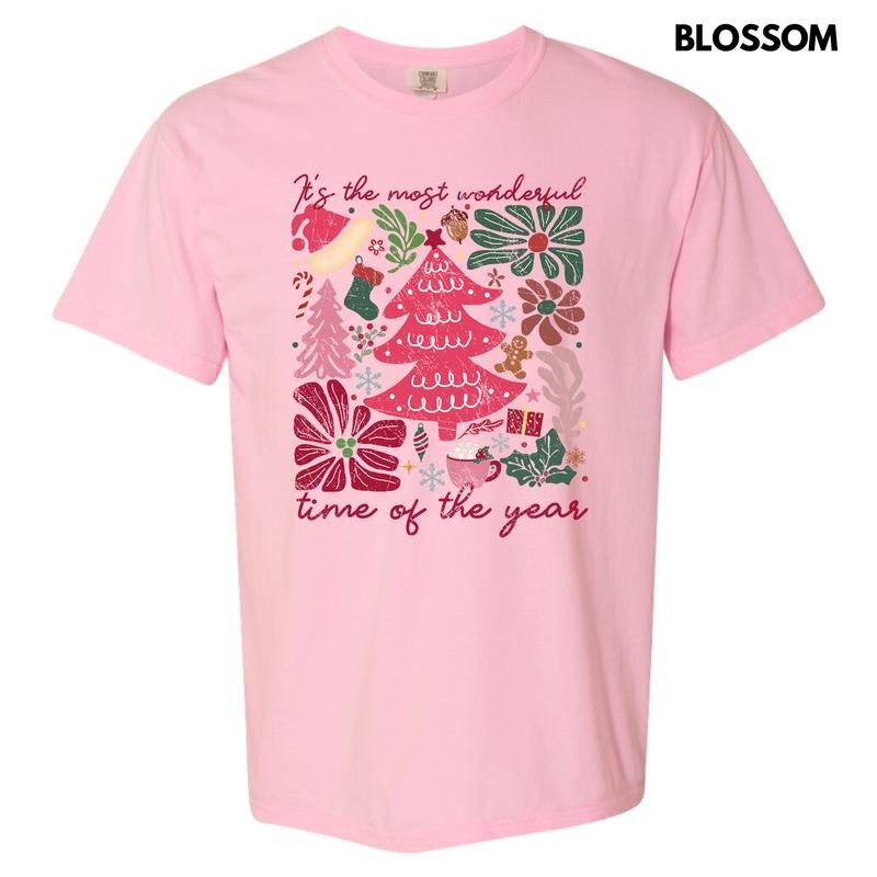 Wonderful Time Christmas Flowers Comfort Colors T-Shirt 'NLB' Hoodie, Sweatshirt | HypeCrazeTee.com