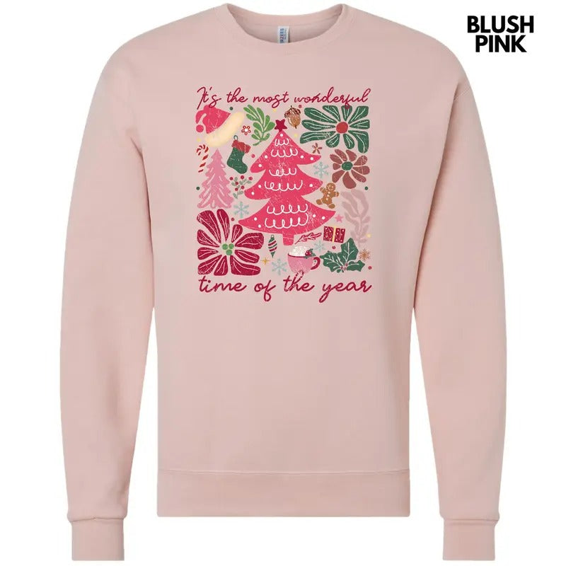 Wonderful Time Christmas Flowers Sweatshirt 'NLB T-Shirts, Hoodie | HypeCrazeTee.com