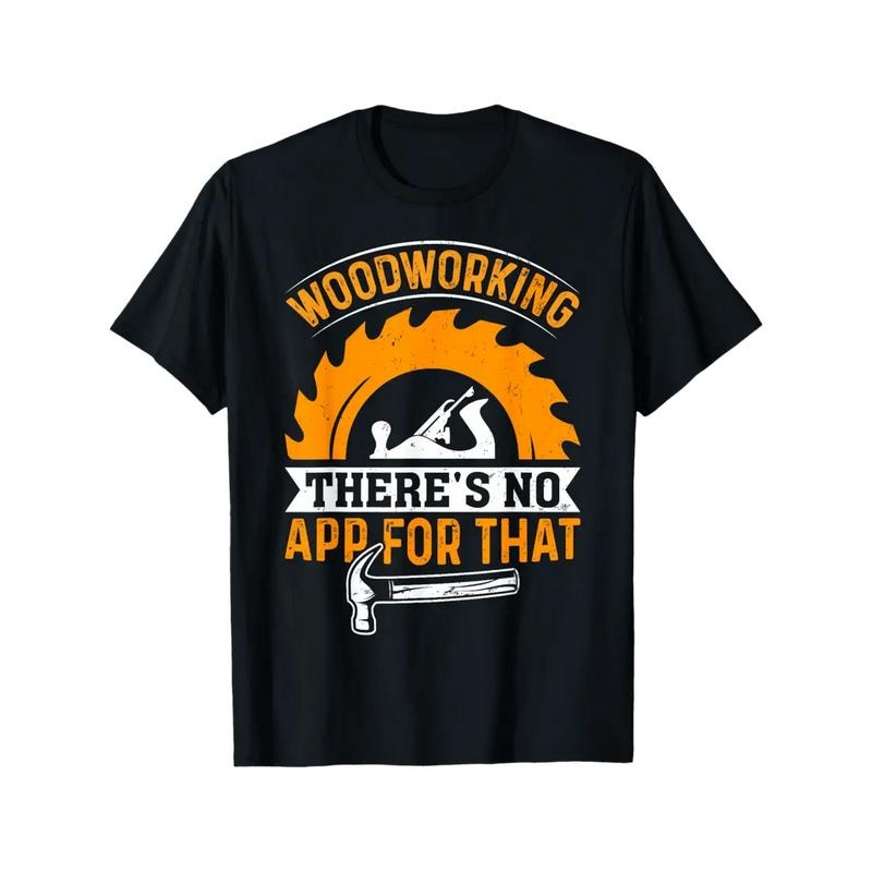 Woodworking Gifts for Men - Funny  Graphic T-Shirt - 100% Cotton Black Crewneck Tee with Carpentry Tools Design