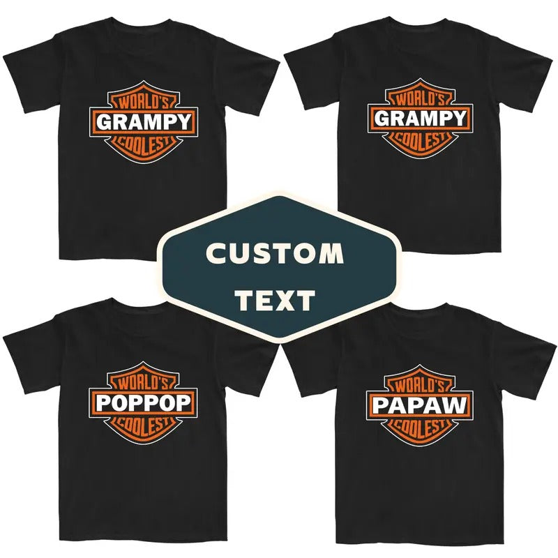 World's Coolest Grandpa Nickname Gift Motorcycle Dad Shirt, Father's Day Tee Birthday Gift
