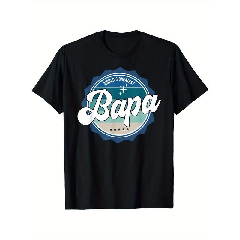 World's Greatest  Dad T-Shirt - 100% Cotton with Geometric Print, All-Season Casual Wear Hoodie, Sweatshirt