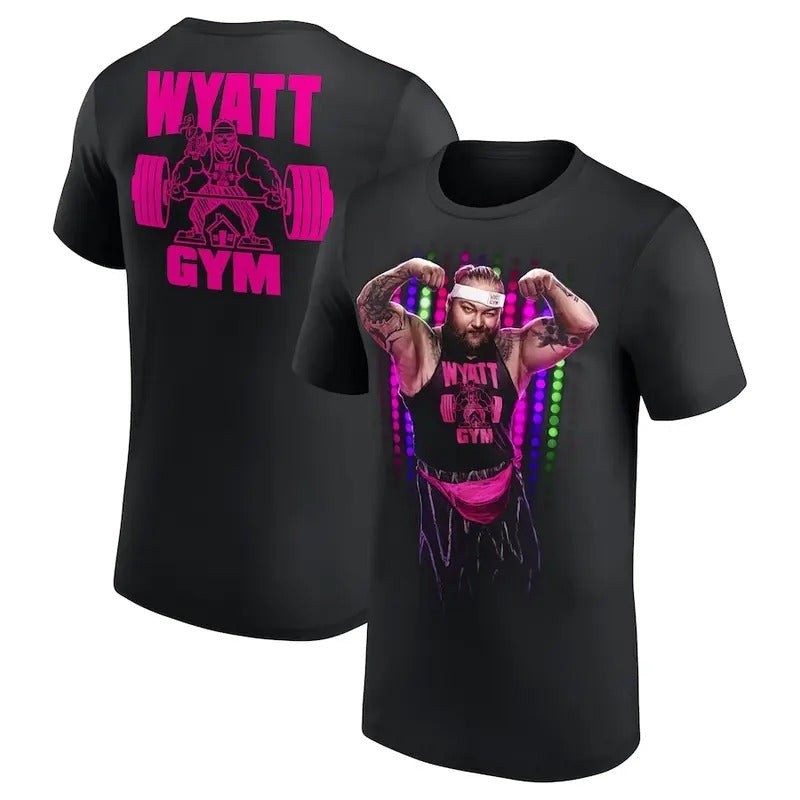 Wyatt Gym Double Sided Bray Wyatt Gym Flex Shirt Professional Wrestler Fan Crew Neck S 5XL 100% Cotton T-Shirts, Hoodie, Sweatshirt
