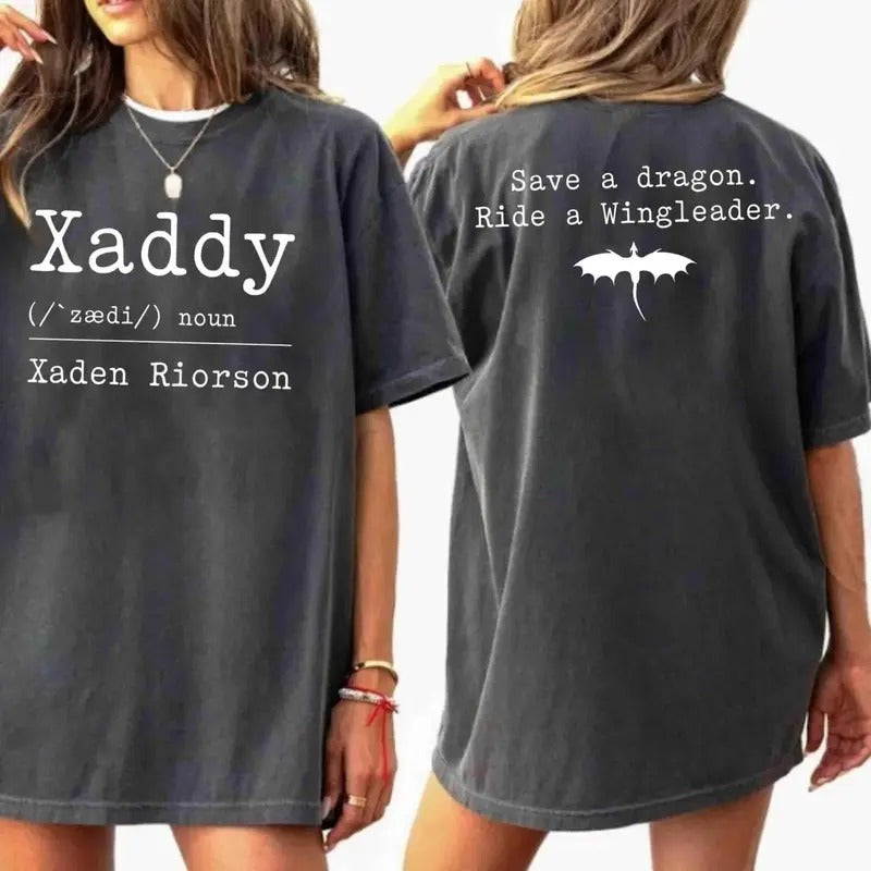 Xaddy Xaden Riorson T-Shirt, Xaddy Save A Dragon Shirt, Xaden Fourth Wing Sweatshirt, Dragon Rider Tee, Fantasy Bookish...