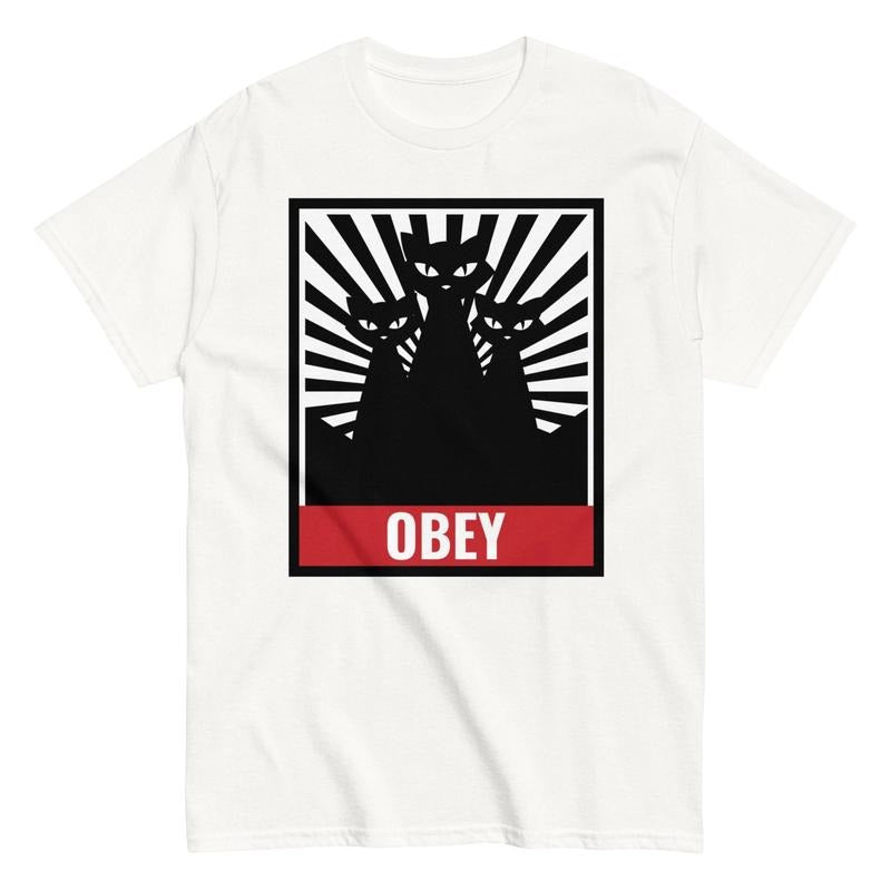 Y2K Hypnotic Cat OBEY Fantasy Kitten Cute Cat Shirt Love Cat Meme Cringe Funny Dumb Shirts Gothic Grunge Y2k Emo Scene Amity Affliction Clothes Menswear Womenswear Streetwear T-Shirts, Hoodie, Sweatshirt