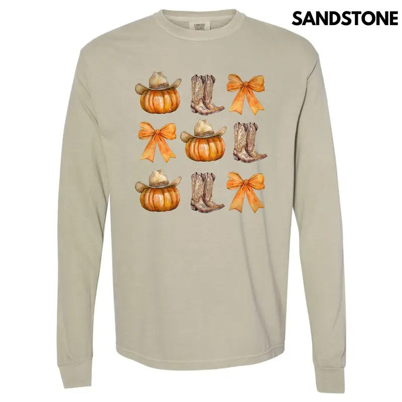 YEEHAW Pumpkin Collage Long Sleeve Comfort Colors T-Shirt 'NLB' Hoodie, Sweatshirt | HypeCrazeTee.com