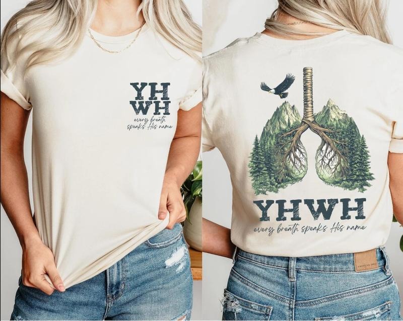 YHWH Lungs Christian Shirt, Every Breath Speak His Name T-Shirt, Faith Apparel Shirt, YHWH Lungs Shirts, Christian...