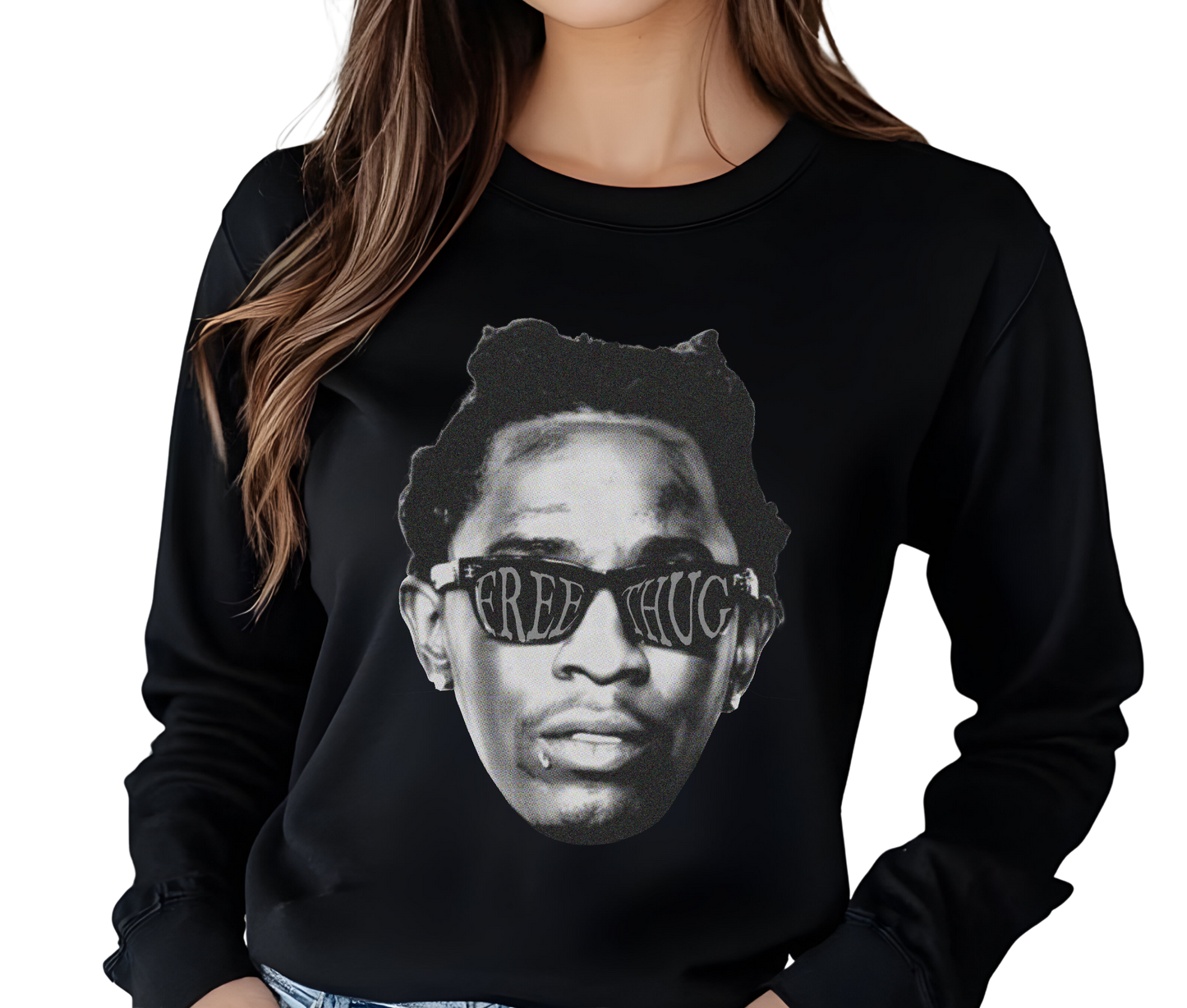 Young Thug Free Thug Long Sleeve T-Shirt – Vintage Rap Shirt, Retro Hip Hop Streetwear Tee