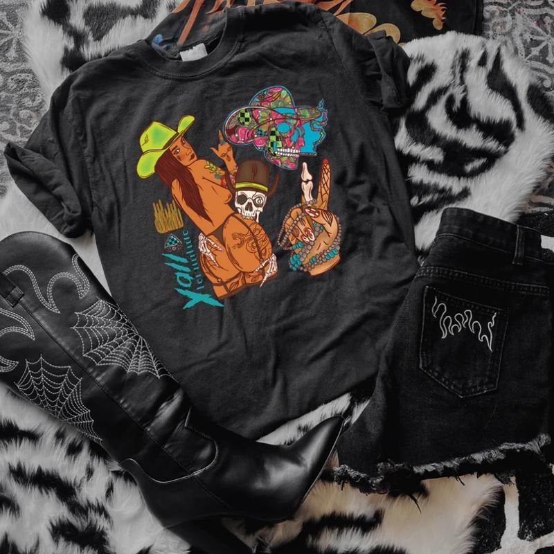 Yallternative girl collage Graphic Tshirt, Crewneck Sweatshirt cowgirl outfits clothes, western clothing, western outfit...