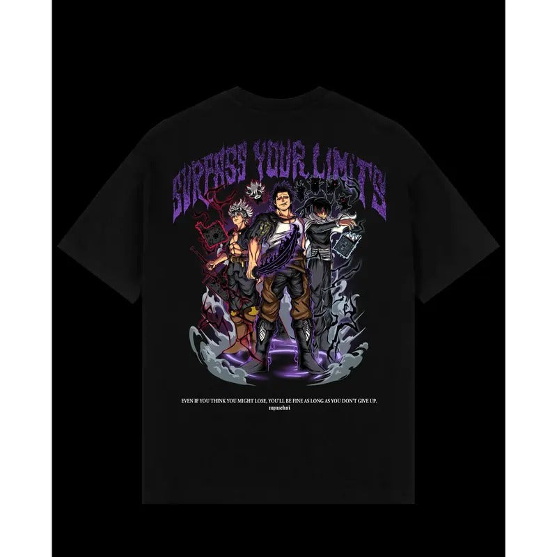 "Yami X Asta X Nacht - Black Clover" Oversize T-Shirt Classic Cotton Menswear Top Hoodie, Sweatshirt | HypeCrazeTee.com