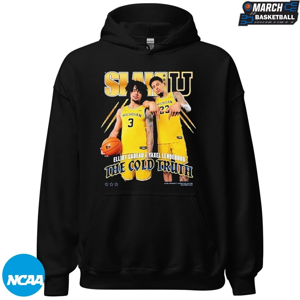 Yaxel Lendeborg And Elliot Cadeau SlamU Michigan Wolverines The Cold Truth T-Shirts