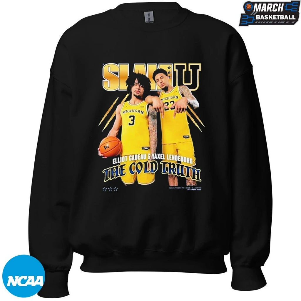 Yaxel Lendeborg And Elliot Cadeau SlamU Michigan Wolverines The Cold Truth T-Shirts