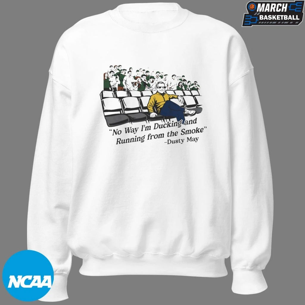 Yaxel Lendeborg Wearing Dusty May Ducking And Running From The Smoke Michigan Wolverines Coach T-shirts
