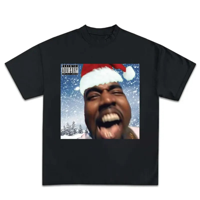 Ye-Ye Merry Christmas Funny Meme Graphic Rap Tee Shirt Big Face Hoodie, Sweatshirt | HypeCrazeTee.com
