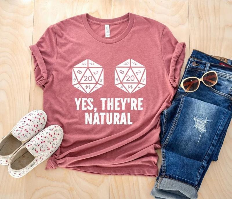 Yes They're Natural T-shirt, Dungeons and Dragons Inspired Sweatshirt, DND Womenswear Tee Hoodie | HypeCrazeTee.com