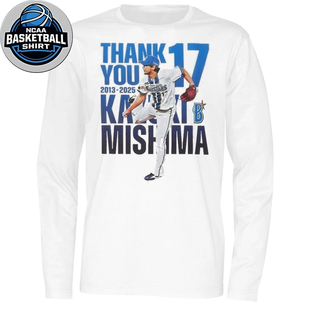 Yokohama DeNA BayStars Thank You 17 2013 2025 Kazuki Mishima Logo Shirt