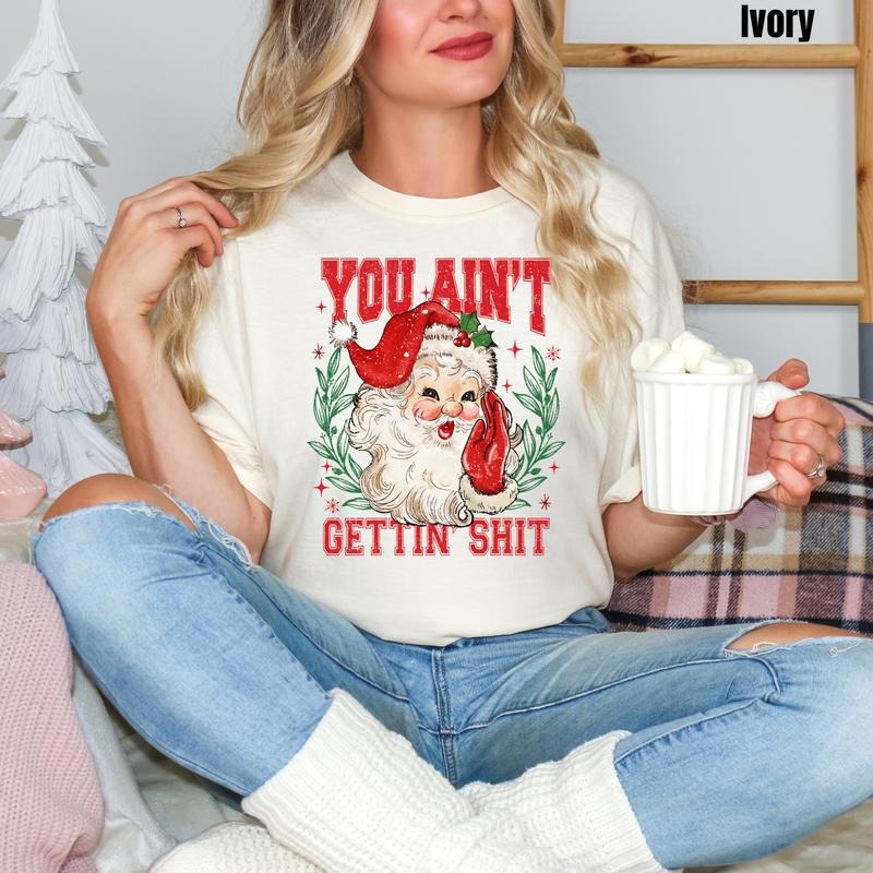 You Ain't Gettin Santa Comfort Colors T-Shirt 'NLB' Hoodie, Sweatshirt | HypeCrazeTee.com